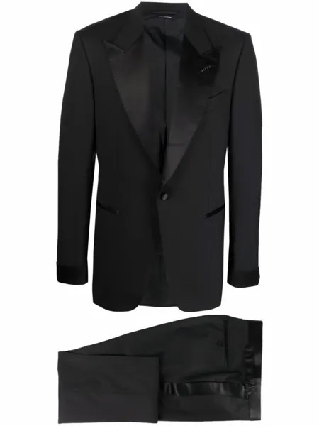 TOM FORD шерстяной костюм с заостренными лацканами, черный