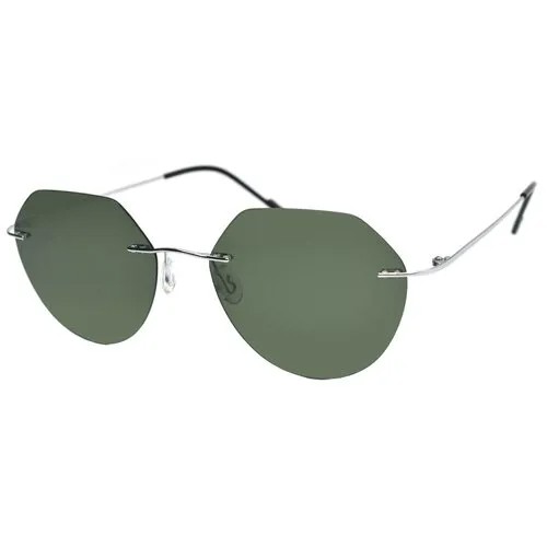 Солнцезащитные очки Enni Marco, зеленый, серебряный