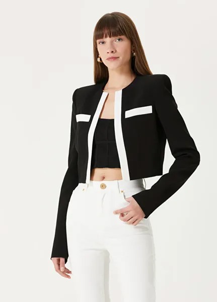 Укороченная креповая куртка Spencer Balmain, белый
