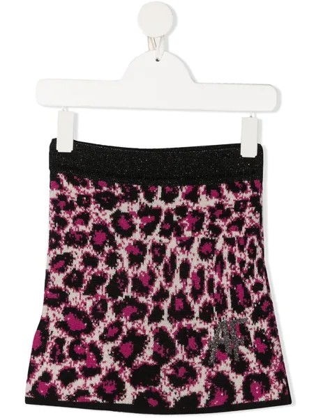 Alberta Ferretti Kids трикотажная юбка с леопардовым принтом