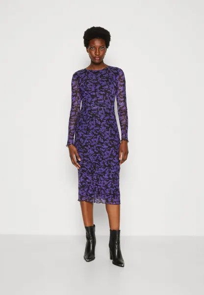 Дневное платье MIDI DRESS WITH GATHERING TOM TAILOR DENIM, цвет lilac/black