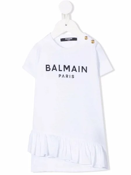 Balmain Kids платье с логотипом