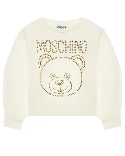 Свитшот с лого из золотых заклепок Moschino