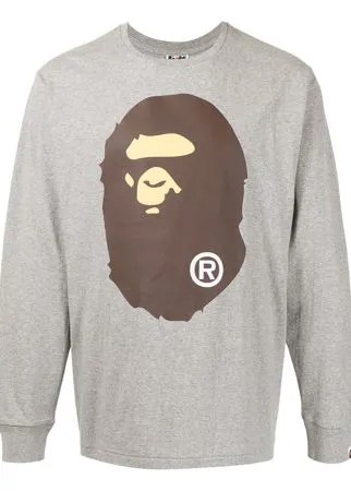 A BATHING APE® топ Ape с длинными рукавами и логотипом