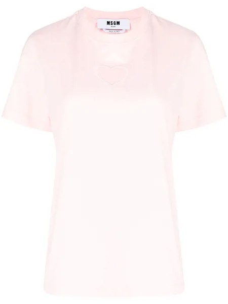 MSGM футболка с вырезом