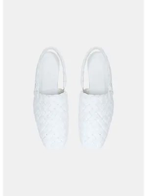 ВИНС. Женские белые босоножки с ремешком на пятке Cadot Toe Block Heel Slip On Leather Flats 7.5
