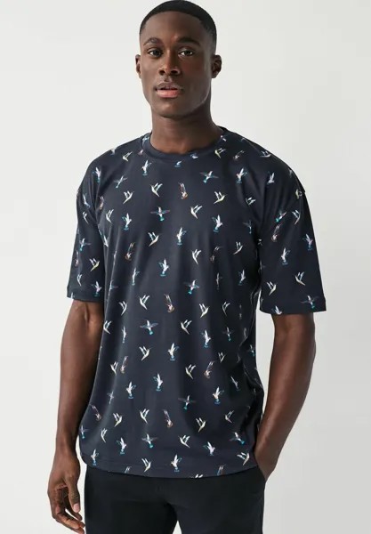 Футболка PATTERNED Next, цвет navy hummingbird