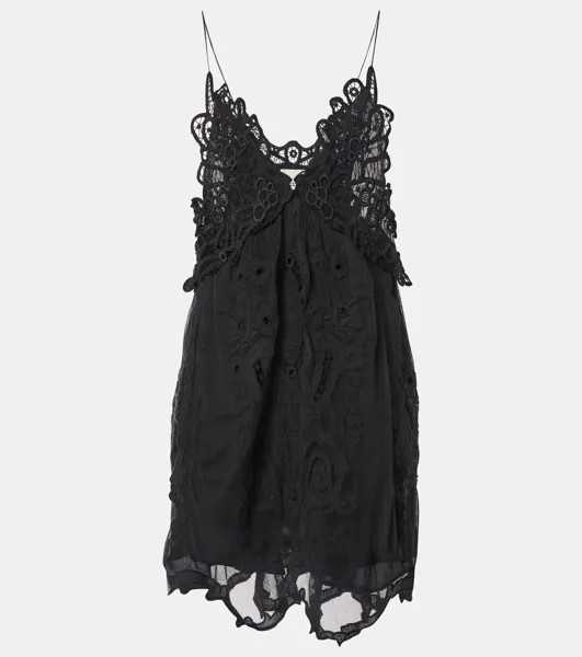 Вышитое мини-платье Isabel Marant, черный
