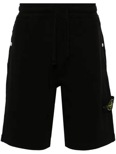Stone Island спортивные брюки с нашивкой Compass, черный