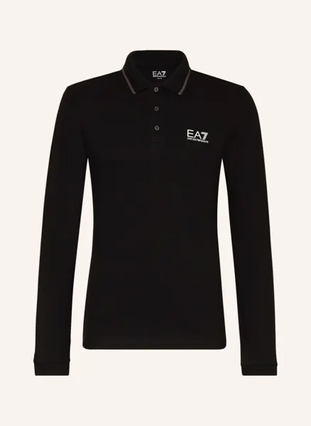 Рубашка поло EA7 EMPORIO ARMANI Piqué, черный