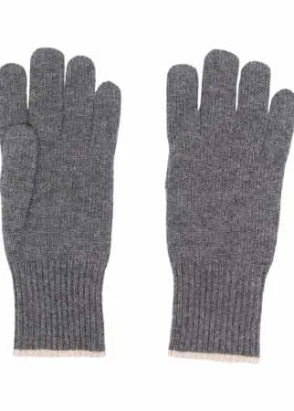 Brunello Cucinelli кашемировые перчатки в рубчик
