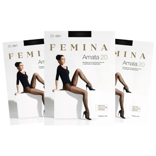 Женские колготки Femina, Modello 40 den, PUSH-UP, набор 3 шт., карамельный, размер 4