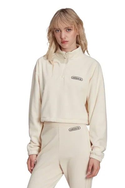 Кремовый свитшот adiads Originals Vintage Sports на короткой молнии adidas originals, бежевый