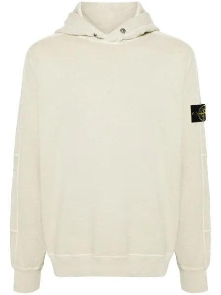 Stone Island худи с нашивкой Compass, зеленый