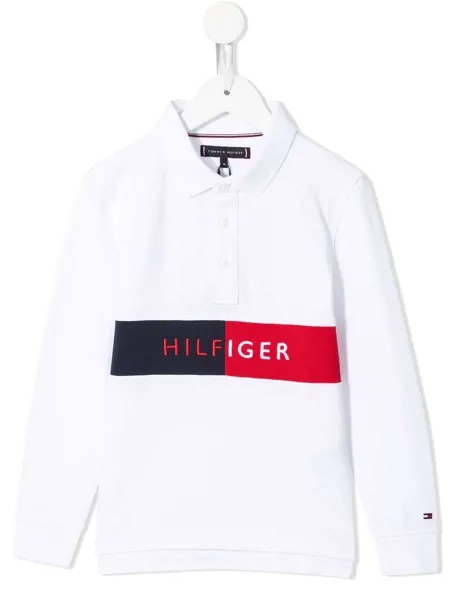 Tommy Hilfiger Junior рубашка поло с вышитым логотипом