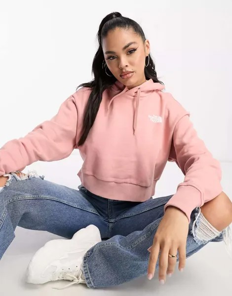 Розовое укороченное худи The North Face Trend