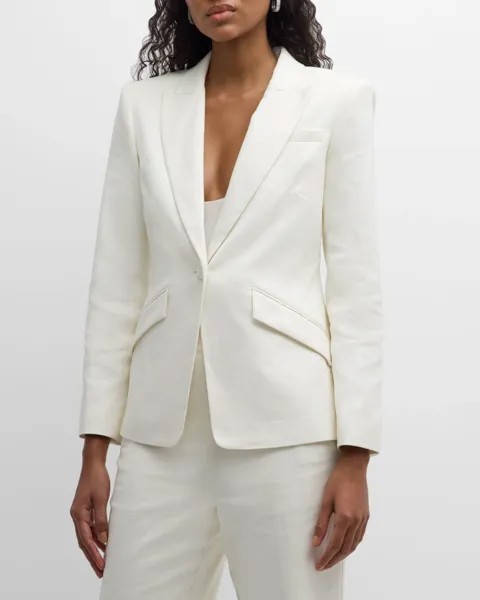 Однобортный льняной пиджак Roland Mouret, цвет Beige