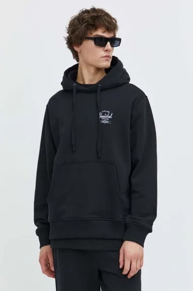 Хлопковая толстовка Herschel, черный