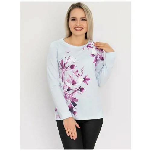Лонгслив  Style Margo, полуприлегающий силуэт, круглый вырез,  размер 44, коричневый