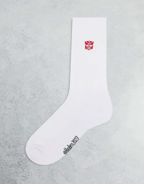 Белые спортивные носки с вышивкой Трансформеры ASOS DESIGN