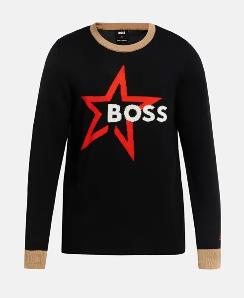 Шерстяной джемпер Boss Black, черный