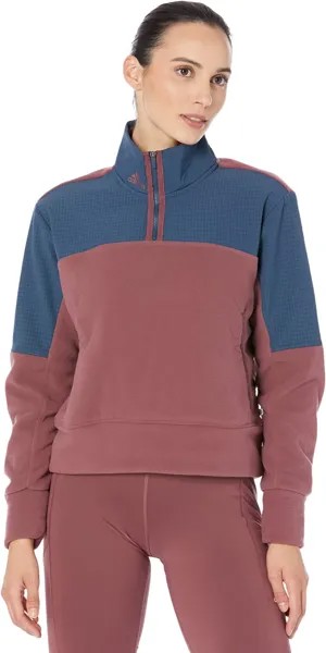 Куртка Fleece 1/4 Zip Jacket adidas, цвет Quiet Crimson