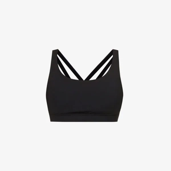 Спортивный бюстгальтер эластичной вязки energy Lululemon, черный