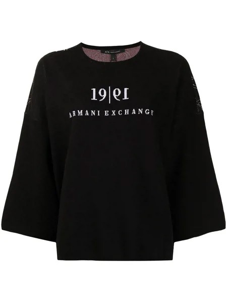 Armani Exchange джемпер с широкими рукавами и логотипом