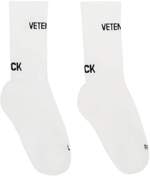 Белые носки с логотипом Vetements