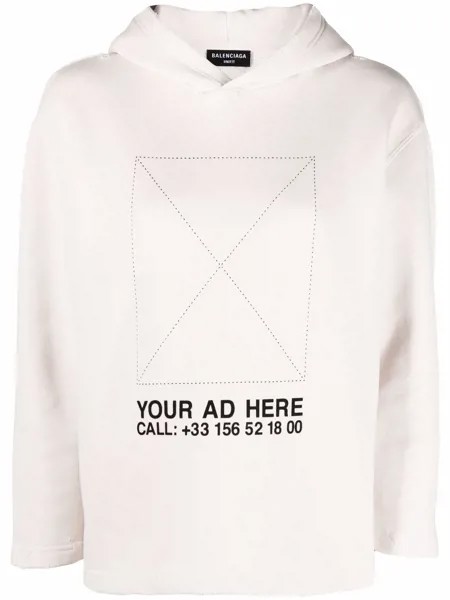 Balenciaga graphic-print cropped hoodie