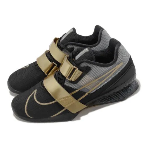 Мужские кроссовки для кросс-тренинга Nike Romaleos 4 черные металлик золотого цвета CD3463-001
