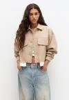 Куртка летняя CROPPED FOR POCKETS Pull&Bear, охра
