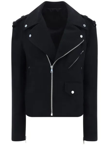 Balmain куртка байкерская из войлочной шерсти, черный