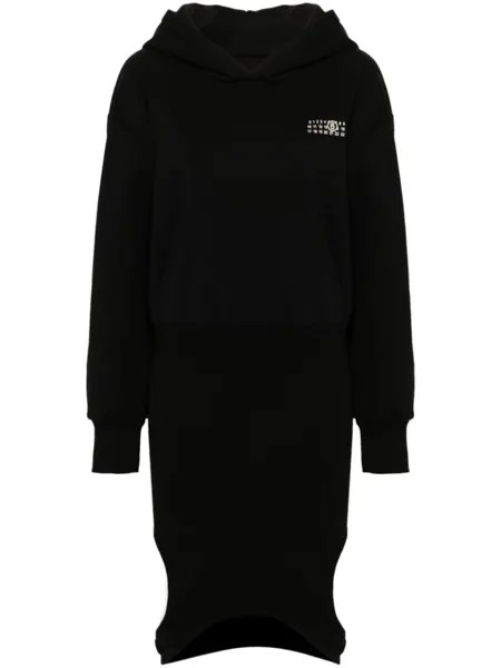 MM6 Maison Margiela худи асимметричного кроя, черный