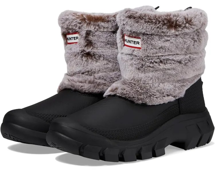 Ботинки Hunter Intrepid Short Faux Fur Snow Boot, цвет Black/Natural