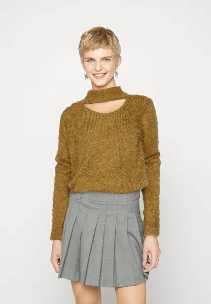 Свитшот NA-KD FLUFFY CUT OUT, цвет mustard yellow