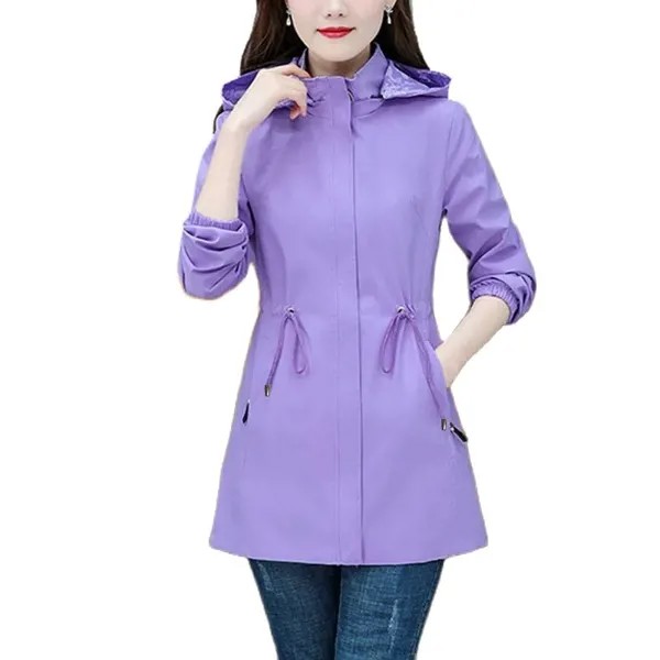 Куртка женская свободная, двусторонний плащ средней длины, верхняя одежда, 4XL, весна-осень