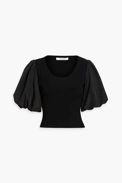 Топ Mara эластичной вязки со вставками из поплина Derek Lam 10 Crosby, черный