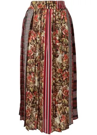 Pierre-Louis Mascia плиссированная юбка миди с цветочным принтом