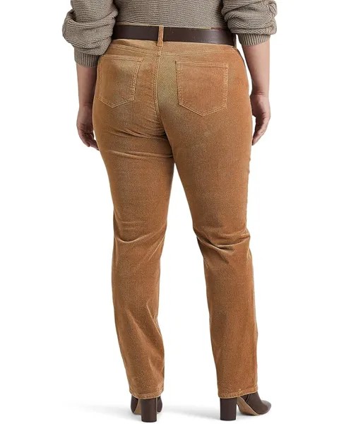 Брюки LAUREN Ralph Lauren Plus-Size Corduroy Mid-Rise Straight Pant, цвет Classic Camel