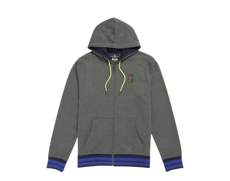Толстовка с капюшоном Psycho Bunny Warwick в стиле колор-блок с логотипом Heather Storm B6H111Q1FT-HST, серый