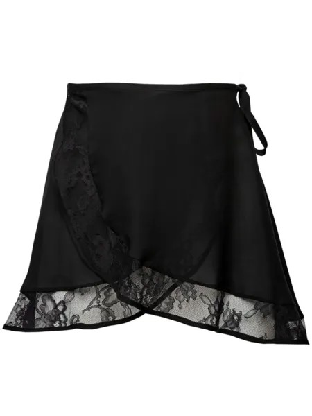Fleur Du Mal юбка с завышенной талией и запахом, черный