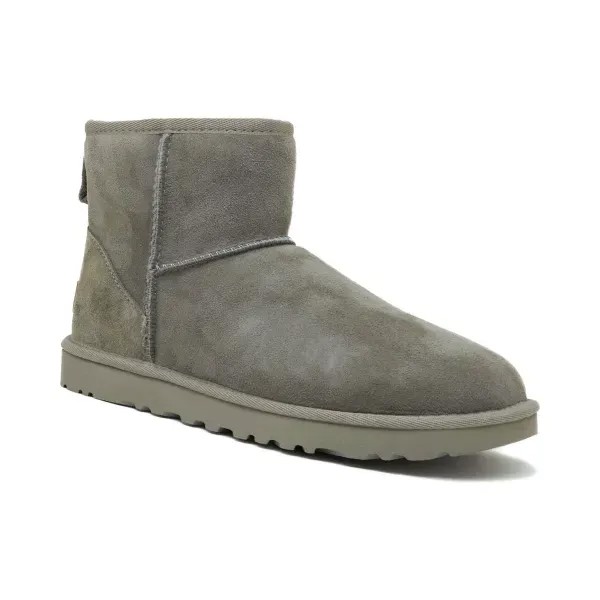 Кожаные зимние ботинки Classic Mini II Ugg, хаки
