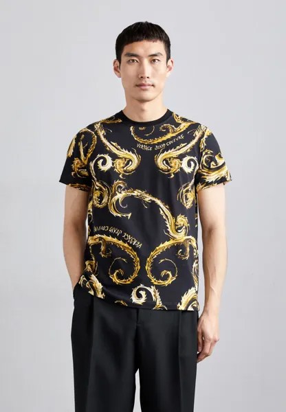 Футболка с принтом Chromo Versace, черный/золотой