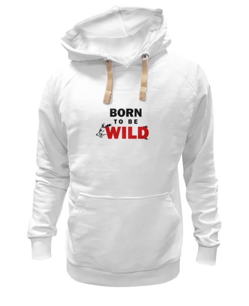 Худи Printio Born to be wild белое 2XL