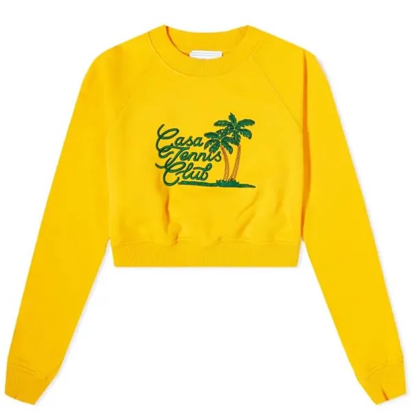 Толстовка Casablanca Casa Tennis Club Cropped Sweat, желтый