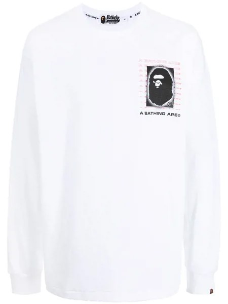 A BATHING APE® топ с длинными рукавами и графичным принтом