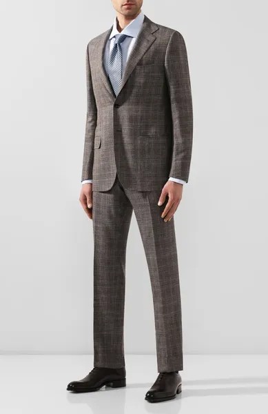 Костюм из смеси кашемира и льна Kiton