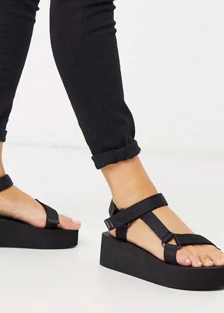 Черные сандалии на платформе для широкой стопы Truffle Collection-Черный