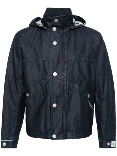Stone Island куртка Raw Plated с капюшоном, синий